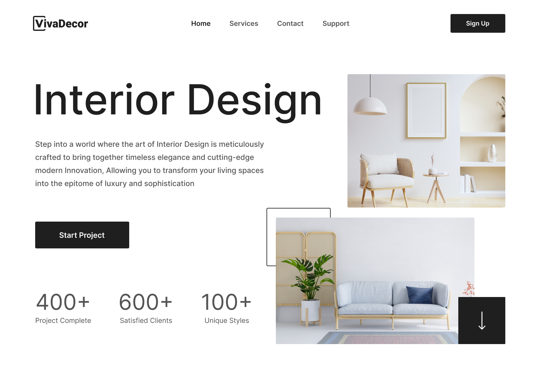 Interior site webdesign 